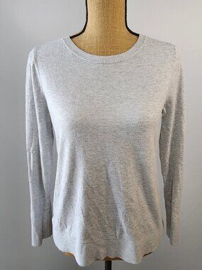 LOFT Soft Gray Marled V-Neck Sweater | Size M